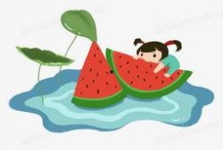 夏天吃瓜手绘头像,手绘吃瓜头像，捕捉夏天的悠闲时光