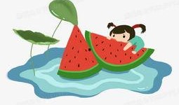 夏天吃瓜手绘头像,手绘吃瓜头像，捕捉夏天的悠闲时光
